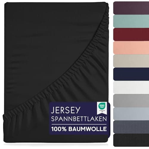 Spannbettlaken 90×200 cm – 100% Baumwolle (Oeko‑TEX) – für dicke Matratzen bis 27 cm