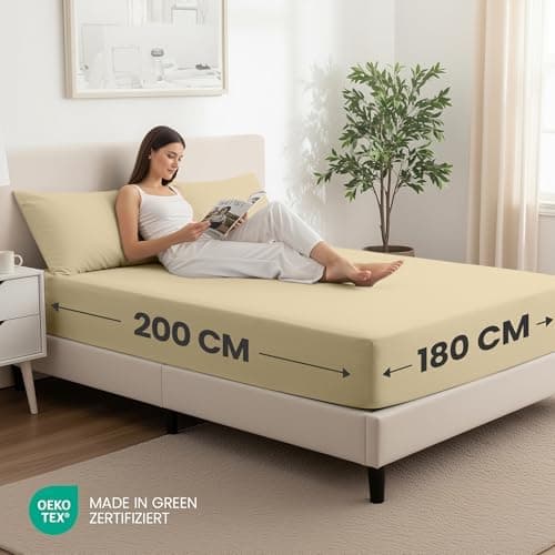 Utopia Bedding 2er-Set Spannbettlaken 140 x 200 cm – OEKO-TEX MADE IN GREEN zertifiziert – 35 cm Tiefe Tasche