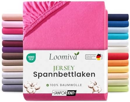 Jersey-Spannbettlaken 100% Baumwolle – 90–100×200 cm, für Matratzen bis 25 cm (Steghöhe bis 23 cm), Beige