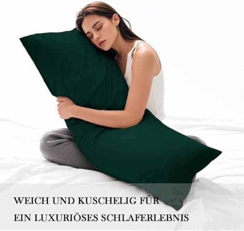 Kissenbezug 40x80 cm 2er Set – 100% Mikrofaser Beige, weich & bügelfrei mit Reißverschluss