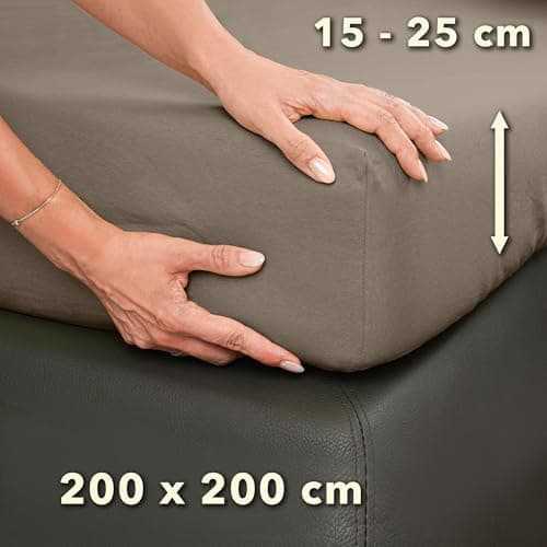 STUDIO Basic Spannbettlaken 200×220 cm – Jersey aus 100% gekämmter Baumwolle, elastisch & bügelfrei, passend für Matratz