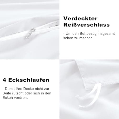 WAVVE Bettwäsche 135x200 – 4‑teiliges Mikrofaser‑Set Anthrazit (inkl. 2×80×80 cm Kissenbezüge) mit Reißverschluss, OEKO‑