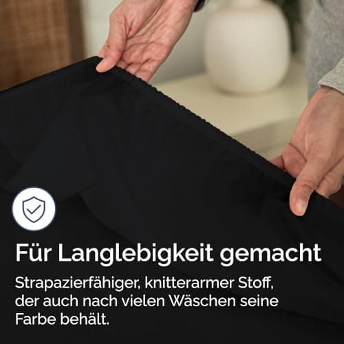 Spannbettlaken 180x200 cm – Extra tiefes Spannbetttuch bis 40 cm (16") – Weiche gebürstete Mikrofaser, knitterfrei & sch