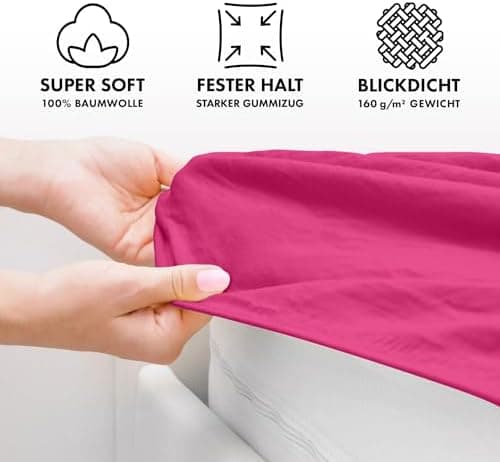 Jacobson Jersey-Spannbettlaken aus Baumwolle – OEKO-TEX STANDARD 100, 180x200–200x200 cm, Weiß
