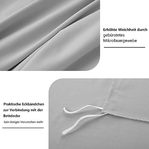 RUIKASI Bettwäsche-Set 4-teilig 135x200 Mikrofaser, 2x Bettbezug 135x200 + 2x Kissenbezug 80x80 cm, OEKO‑TEX, weich & bü