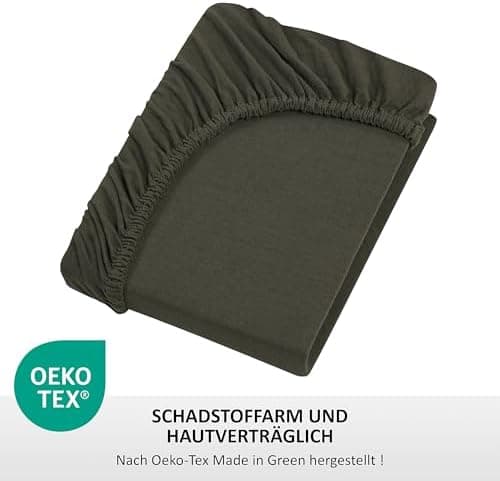 Jersey-Spannbettlaken 100% Baumwolle – 100% gekämmte Baumwolle, 90 x 200 cm (Steghöhe 27 cm)