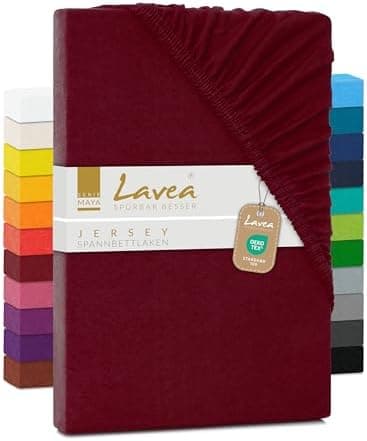 Lavea Spannbettlaken 120x200 cm – atmungsaktives Baumwoll‑Jersey, passend für Matratzen bis 20 cm (Mittelgrau)
