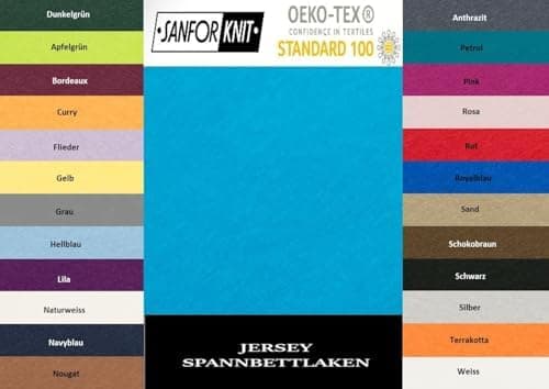 EXKLUSIV HEIMTEXTIL Jersey-Spannbettlaken 90–100 x 200 cm, bis 25 cm Matratzenhöhe – 100% Baumwolle, Öko‑Tex zertifizier