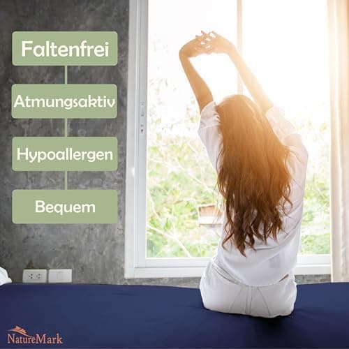 NatureMark Mikrofaser-Spannbettlaken 90x200–100x200 cm, türkis