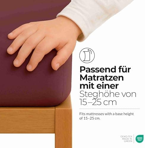 etérea Jersey-Spannbettlaken 80x200 cm Weiß – 100% Baumwolle, OEKO-TEX MADE IN GREEN & STANDARD 100
