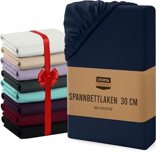 Utopia Bedding Spannbettlaken 120 x 200 cm für Matratzen bis 30 cm – gebürstete Mikrofaser, OEKO‑TEX® STANDARD 100