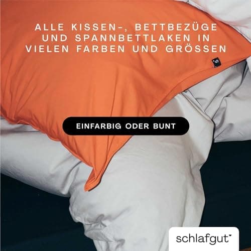 Schlafgut Pure Spannbettlaken 90x200 bis 100x220 cm – 95% Bio-Baumwolle & 5% Elasthan, Oeko-TEX zertifiziert – passend f