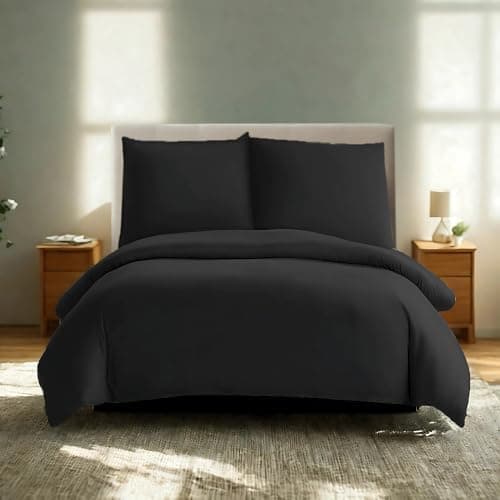 Komfortec Bettwäsche 2‑teilig (Bettbezug 155x220 + Kissenbezug 80x80) – superweiche gebürstete 100% Mikrofaser, Grau, OE