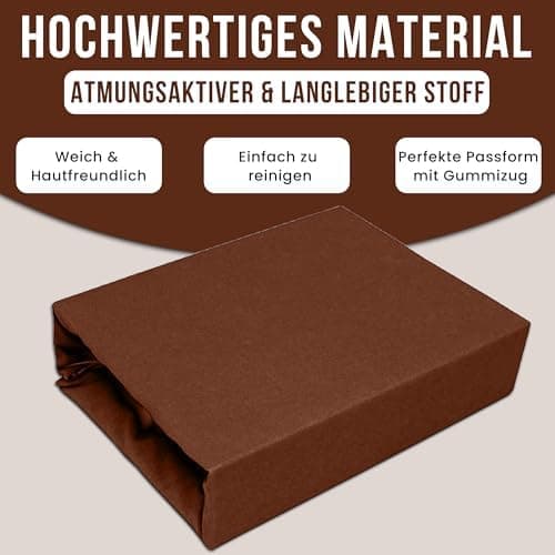 Elastisches Jersey-Spannbettlaken 90x180 cm – 100% Baumwolle, kuschelig warm
