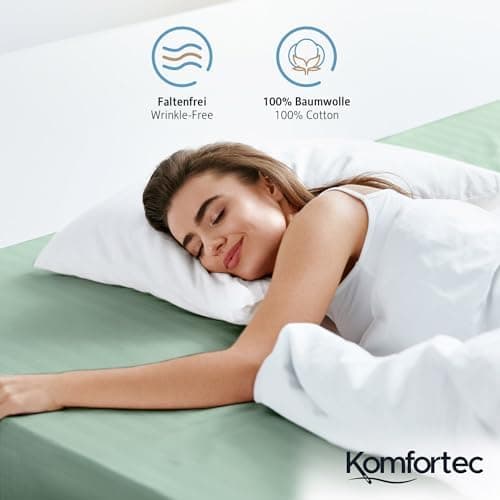 Komfortec Spannbettlaken 90x200 cm Jersey-Baumwolle – OEKO-TEX® Standard 100, Rundumgummizug für perfekte Passform, Weiß