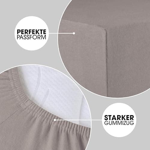 CelinaTex Jersey-Spannbettlaken 90x200–100x200 cm bis 26 cm Matratzenhöhe | 100% gekämmte Baumwolle | OEKO‑TEX STANDARD