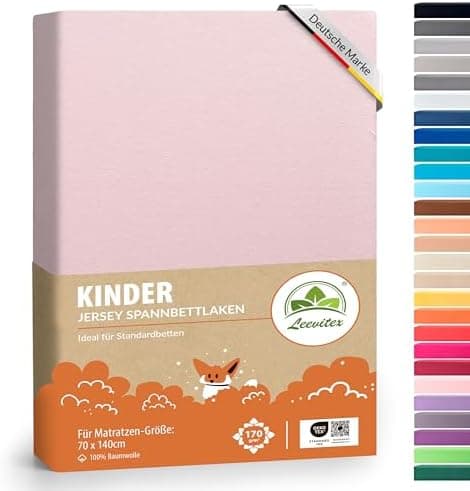 leevitex® Spannbettlaken 180x200–200x200 cm | 100% Jersey-Baumwolle | für Matratzen bis 25 cm