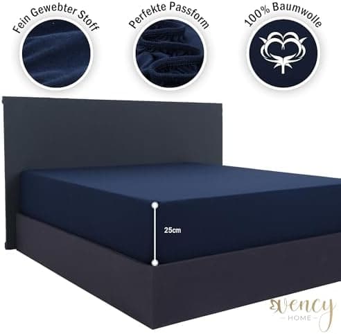 Vency Spannbettlaken 90x200 cm (bis 25 cm Matratzenhöhe) – 100% Baumwolle, Weiß