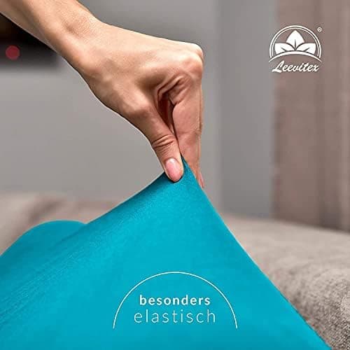 leevitex® Spannbettlaken 180x200–200x200 cm | 100% Jersey-Baumwolle | für Matratzen bis 25 cm
