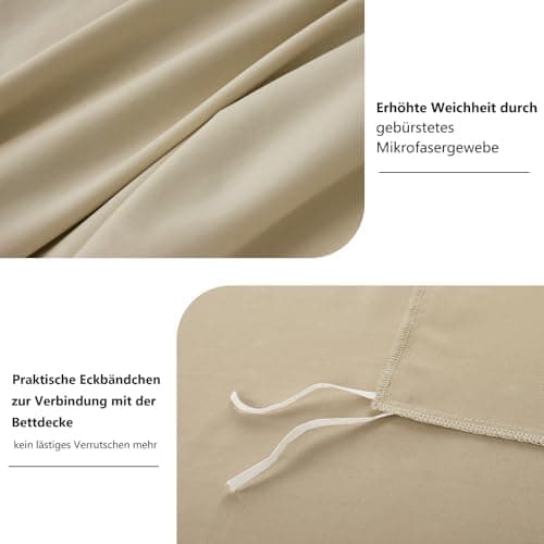 RUIKASI Bettwäsche-Set 4-teilig 135x200 Mikrofaser, 2x Bettbezug 135x200 + 2x Kissenbezug 80x80 cm, OEKO‑TEX, weich & bü