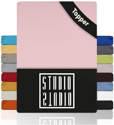 STUDIO Basic Spannbettlaken 200×220 cm – Jersey aus 100% gekämmter Baumwolle, elastisch & bügelfrei, passend für Matratz
