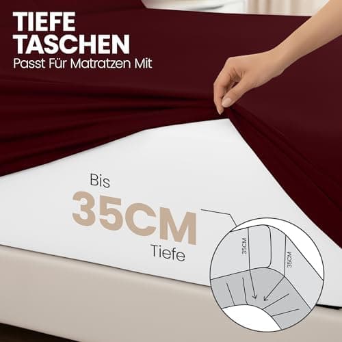 Utopia Bedding 2er-Set Spannbettlaken 140 x 200 cm – OEKO-TEX MADE IN GREEN zertifiziert – 35 cm Tiefe Tasche