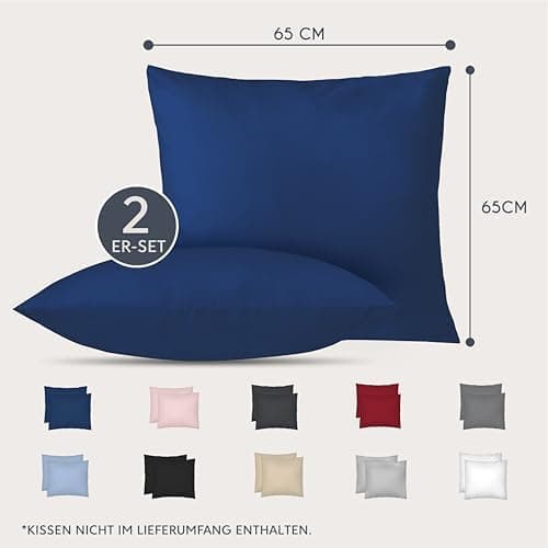 Dreamzie Kissenbezug 40x80 (2er Set) – Mikrofaser weich, OEKO-TEX STANDARD 100, Anthrazit mit Reißverschluss