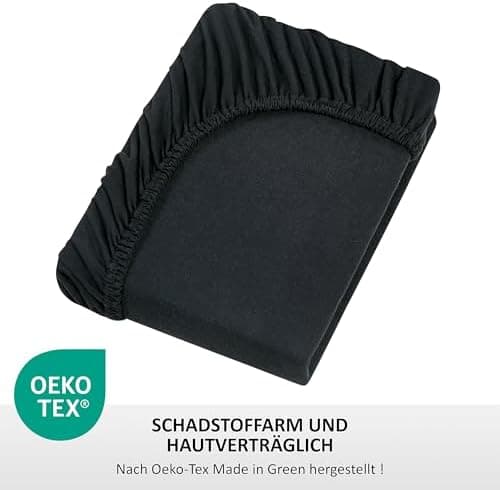 Jersey-Spannbettlaken 100% Baumwolle – 100% gekämmte Baumwolle, 90 x 200 cm (Steghöhe 27 cm)