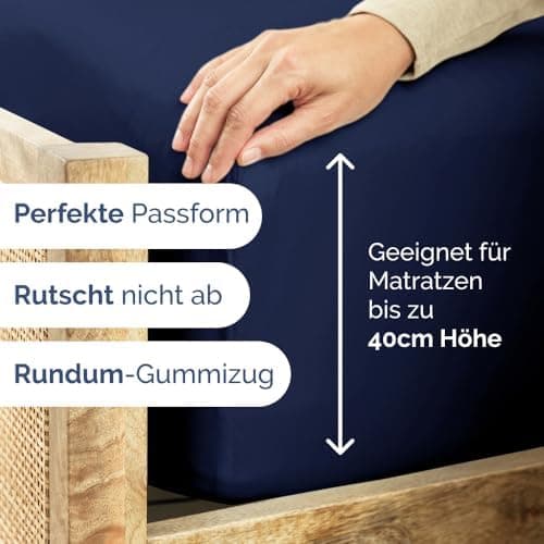 Spannbettlaken 180x200 cm – Extra tiefes Spannbetttuch bis 40 cm (16") – Weiche gebürstete Mikrofaser, knitterfrei & sch