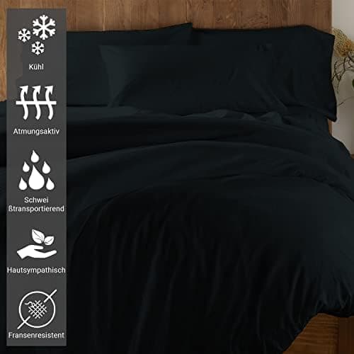 Pizuna Kissenbezüge 2er-Pack 40 x 80 cm Dunkelblau – 100% Langstapel-Baumwolle, 400 Fadenzahl