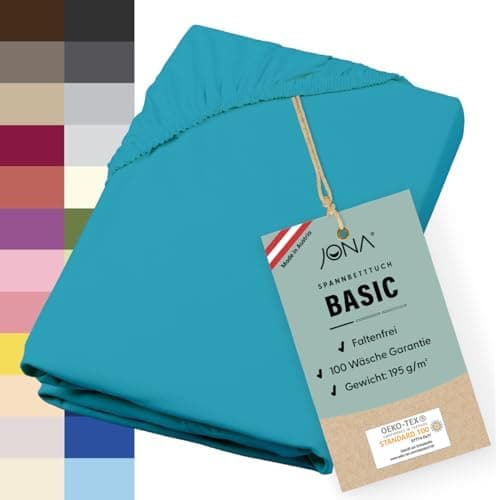 Spannbettlaken 180–200 × 200–220 cm – Baumwoll‑Jersey 190 g/m², faltenfrei