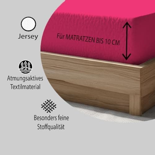 120x200 cm Jersey-Spannbettlaken – 100% Baumwolle, Weiß