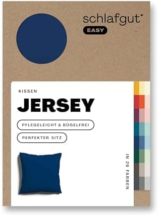 Schlafgut Easy Jersey Kissenbezug 40 x 40 cm – 100% Baumwolle, superweich & atmungsaktiv, Green Mid