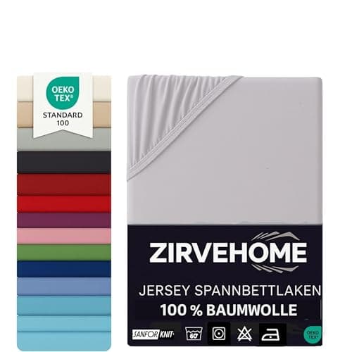 Spannbettlaken 120x200 cm – Jersey 100% Baumwolle – für Matratzen bis 25 cm Höhe