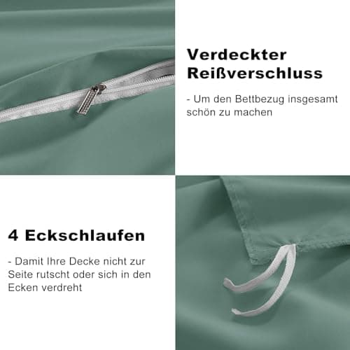 WAVVE Bettwäsche 135x200 – 4‑teiliges Mikrofaser‑Set Anthrazit (inkl. 2×80×80 cm Kissenbezüge) mit Reißverschluss, OEKO‑