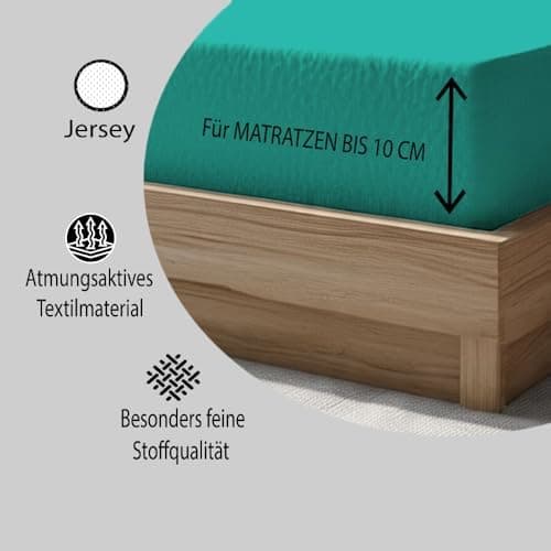 120x200 cm Jersey-Spannbettlaken – 100% Baumwolle, Weiß