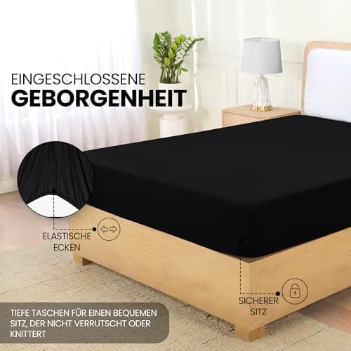 Utopia Bedding Spannbettlaken 180×200 cm – Grau, gebürstete Polyester‑Mikrofaser, OEKO‑TEX zertifiziert