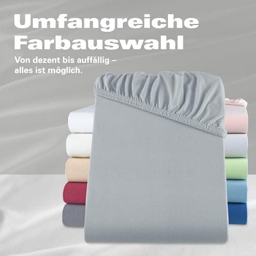 BaSaTex Bio-Jersey Spannbettlaken 120x200 cm – 100% Bio-Baumwolle, GOTS-zertifiziert – Taupe
