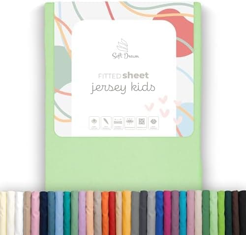 Soft Dream Spannbettlaken 90x200 cm Dunkelgrau – 100% gekämmte Baumwolle Jersey – für Kinder- & Juniorbett