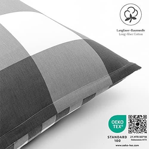2er-Set Kissenbezüge 40 x 80 cm – Renforcé, 100% Baumwolle, superweich mit Reißverschluss, Babyrosa