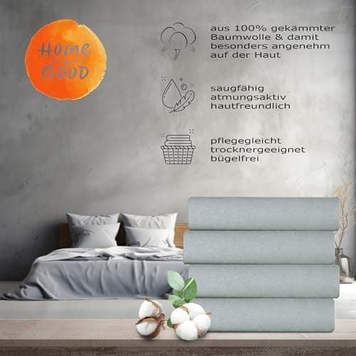 home4good Spannbettlaken 120x200 cm – Jersey 100% Baumwolle (OEKO-TEX STANDARD 100) – für Matratzenhöhe 15–25 cm, Weiß