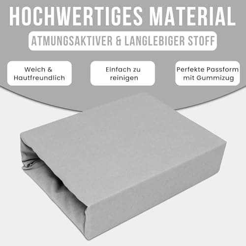 Elastisches Jersey-Spannbettlaken 90x180 cm – 100% Baumwolle, kuschelig warm