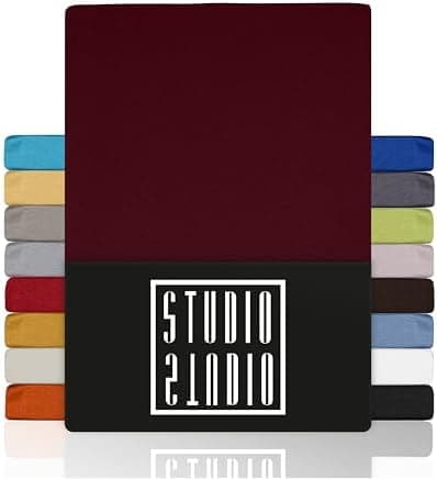 STUDIO Basic Spannbettlaken 200×220 cm – Jersey aus 100% gekämmter Baumwolle, elastisch & bügelfrei, passend für Matratz