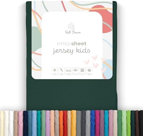 Soft Dream Spannbettlaken 90x200 cm Dunkelgrau – 100% gekämmte Baumwolle Jersey – für Kinder- & Juniorbett