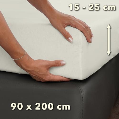 STUDIO Basic Spannbettlaken 200×220 cm – Jersey aus 100% gekämmter Baumwolle, elastisch & bügelfrei, passend für Matratz