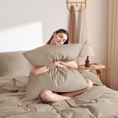 WAVVE Bettwäsche 135x200 – 4‑teiliges Mikrofaser‑Set Anthrazit (inkl. 2×80×80 cm Kissenbezüge) mit Reißverschluss, OEKO‑