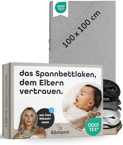 Sämann® Spannbettlaken Jersey 90x200 cm – Baumwolle, anthrazit
