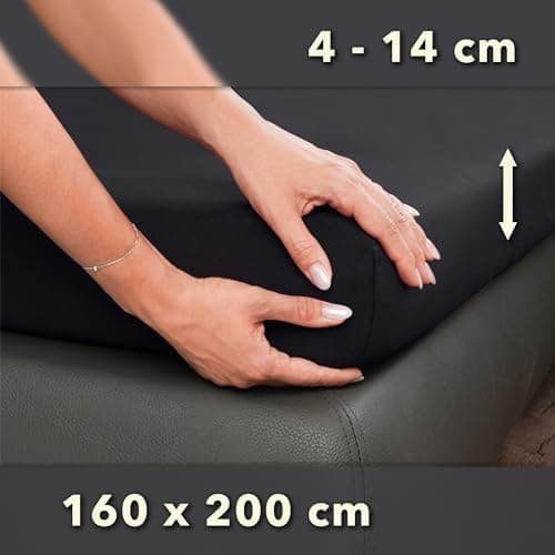STUDIO Basic Spannbettlaken 200×220 cm – Jersey aus 100% gekämmter Baumwolle, elastisch & bügelfrei, passend für Matratz
