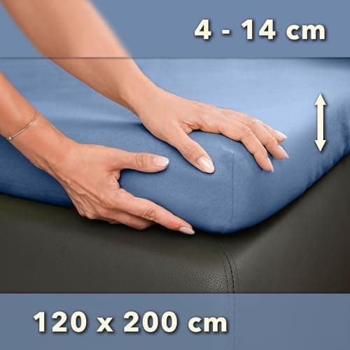 STUDIO Basic Spannbettlaken 200×220 cm – Jersey aus 100% gekämmter Baumwolle, elastisch & bügelfrei, passend für Matratz