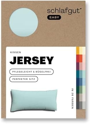 Schlafgut Easy Jersey Kissenbezug 40 x 40 cm – 100% Baumwolle, superweich & atmungsaktiv, Green Mid